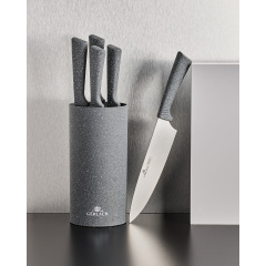 Набор из 5 кухонных ножей и подставки Gerlach Smart Granit (5901035502864) Житомир