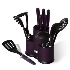 Кухонный набор с подставкой 12 предметов Berlinger Haus Purple Eclipse Collection (BH-6258) Черновцы