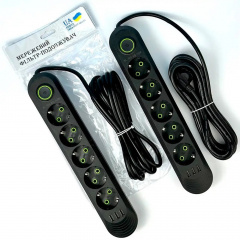 Удлинитель-переноска UA Power 6 м 5 розеток 3 USB F05U Черный Днепрорудное