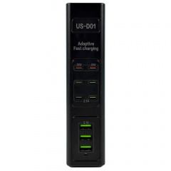 Адаптер UKC US-D01 50W 3USB 110-265V Черный Житомир