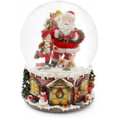 Музыкальный водяной шар santa with gifts с подсветкой 16см BonaDi DP219453 Петрове