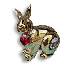 Статуетка Crystocraft Кролик Кришталеве серце зі стразами Swarovski 6х6 см Gold (AL186563) Кропивницький