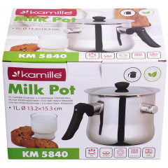 Молоковарка 1л со свистком и стальной крышкой Kamille DP37001 Ивано-Франковск
