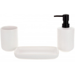 Набор керамических аксессуаров для ванной комнаты White and black 3 предмета ceramic DP219258 BonaDi Одеса