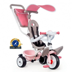Детский велосипед металлический с козырьком, багажником и сумкой Smoby OL82817 Розовый Киев