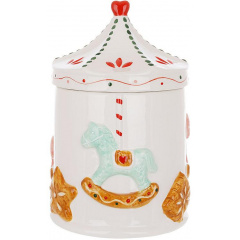 Ємність з кришкою BonaDi Gingerbread carousel для сипучих продуктів 1500 мл Різнокольоровий DP233124 Київ