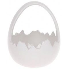 Декоративная конфетница Яйцо White 14х13.5х17см (кашпо) DP78871 BonaDi Житомир