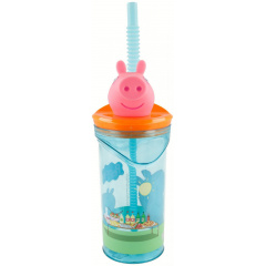 Склянка для дітей з трубочкою 360 мл Stor Peppa Pig (48666) Харків
