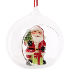 Набір 2 новорічні декоративні підвіски Santa у кулі 10х8.9х10.5 см Bona DP42814 Полтава