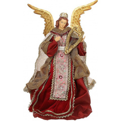 Статуетка Christmas Angel Red з арфою 26х19х41 см BonaDi Різнокольоровий DP231185 Луцьк