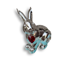 Статуетка Crystocraft Кролик Кришталеве серце зі стразами Swarovski 6х6 см Silver (AL186564) Суми