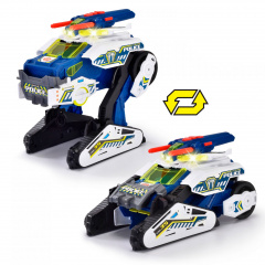 Іграшкова машинка зі світловими та звуковими ефектами Dickie Toys Гібриди-рятувальники PoliceBot 27 см 2-в-1 (IG-OL185868) Костопіль