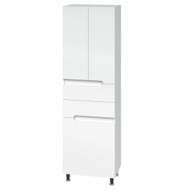 Пенал в ванную Van Mebles Верона 2000x600 напольный, с корзиной, белый