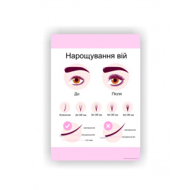Плакат Vivay Наращивание ресниц 30 х 40 см Белый