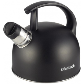 Чайник 1.5 л черный матовый из нержавеющей стали со свистком DP97188 Ofenbach
