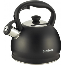 Чайник со свистком 2л черный матовый из нержавеющей стали DP97184 Ofenbach