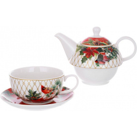 Набор чайный BonaDi Christmas заварник с чашкой Разноцветный DP230970