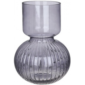 Скляна ваза BonaDi Madonna 11х30 см Сіро-синій DP233149