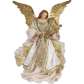 Статуетка інтер'єрна Bona Ангел Золотий з арфою 42 см Різнокольоровий (DP218311)