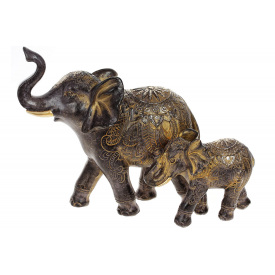 Фігурка інтер'єрна Elephant with baby elephant 26x10x19 cm BonaDi