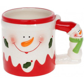 Рождественская керамическая кружка Snowman 400ml DP218248 BonaDi