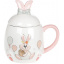 Чашка ceramic с крышкой Bona Веселый кролик с золотым яйцом 450 мл DP39631 Іршава