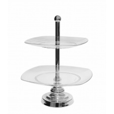 Этажерка 2 яруса акриловая One Chef серебро 25,5×20,5×38 см