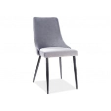 Стілець PIANO B VELVET чорний каркас/сірий BL.14