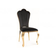Стілець QUEEN VELVET золотий каркас/чорний BL.19