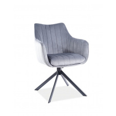 Стілець AZALIA VELVET чорний каркас/сірий BL.14