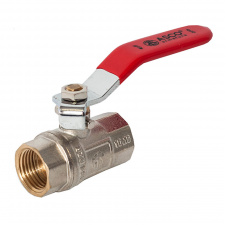 Кран шаровой ASCO 1/2" ВВ красная ручка, с проточкой PN40