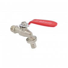 Кран для полива V&amp;G Optima 1/2" красная ручка