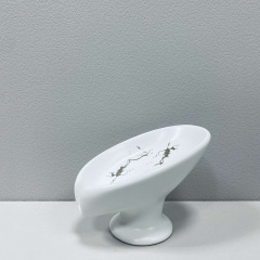 Мыльница керамическая A-PLUS 3988 h - 9,7 см Белый мрамор Мукачево