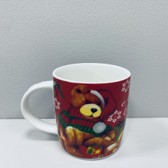 Чашка фарфоровая Stenson R96411 Merry Christmas Мишка 360 мл Киев