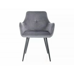 Стілець GRAPE VELVET чорний каркас/сірий BL.14 Фастов