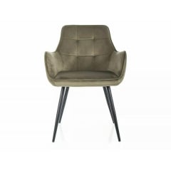 Стілець LEMON VELVET чорний каркас/оливковий BL.77 Киев