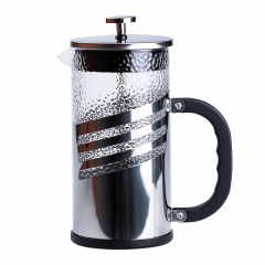 Френч-прес чайник скляний TS Kitchen Haus Roland 1 літр з фільтром фактурний хром (HP33536) Умань