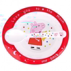 Дитячий набір тарілка та ложка Stor Peppa Pig (13478)