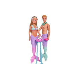 Набор игровой Mermaid family Кевин и Steffi с малышом и аксессуарами Simba OL226997