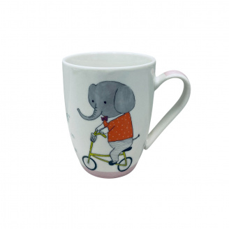 Чашка порцелянова Vittora VT-C-120340 Звірятка на транспорті Слон 340 мл