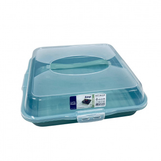 Тортовница Dunya Plastik 30308 35х35х10 см Бирюзовый