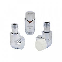 Термостатический комплект Schlosser LUX 1/2"×15 mm Cu головка Mini, угловой правый, хром (603700005) Кропивницький