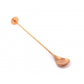 Ложка с крученой ручкой и плоским мадлером медное покрытие One Chef 28 см