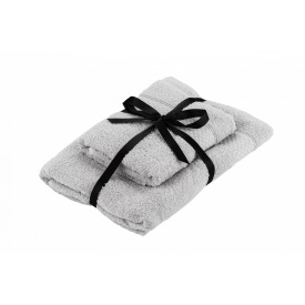 Набір махрових рушників Ardesto Holiday 2 шт Сріблястий (ART2557SV)