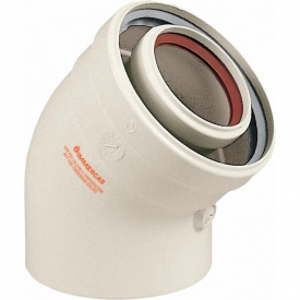 Колено коаксиальное Immergas 80/125 мм 45° (71.МТ7.00.79)