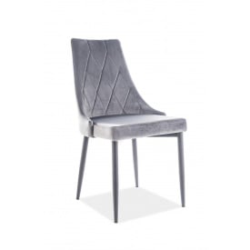 Стілець TRIX B VELVET чорний каркас/сірий BL.14