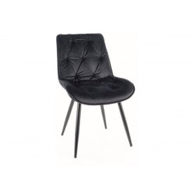 Стілець CHERRY II VELVET чорний каркас/чорний BL.19