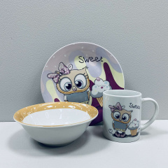 Набір дитячого столового посуду Limited Edition C525 Sweet Owl 3 предмета Кропивницький