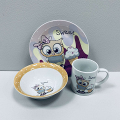 Набір дитячого столового посуду Limited Edition C525 Sweet Owl 3 предмета Кропивницький