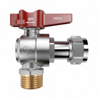 Кран кульовий з накидною гайкою кутовий Miraya 3/4